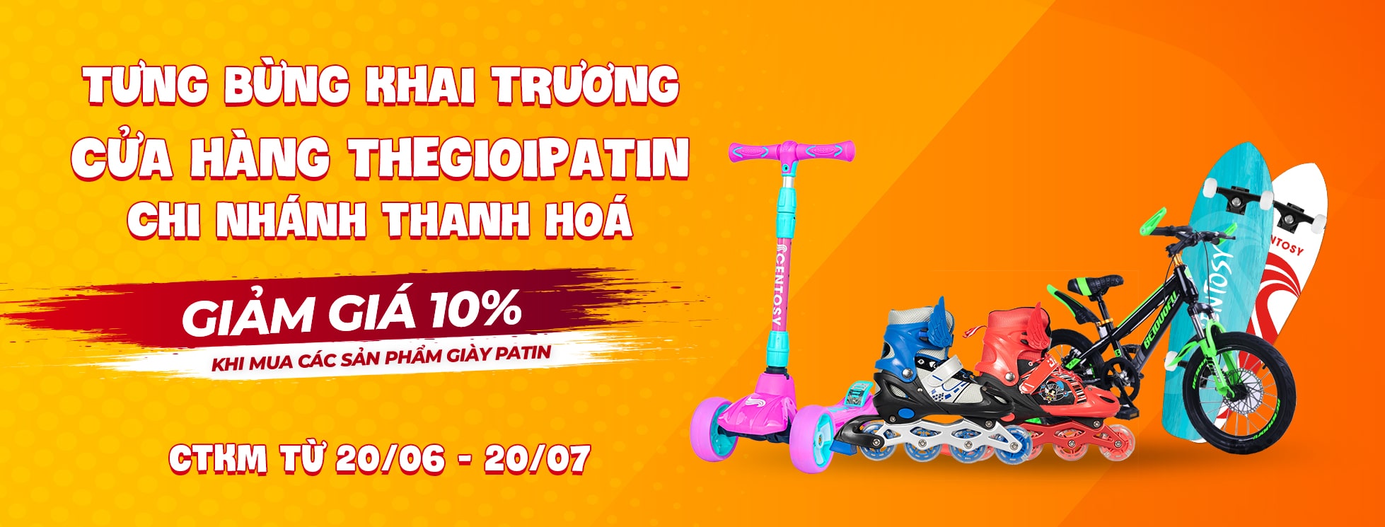 TƯNG BỪNG KHAI TRƯƠNG CỬA HÀNG THẾ GIỚI PATIN CHI NHÁNH THANH HÓA